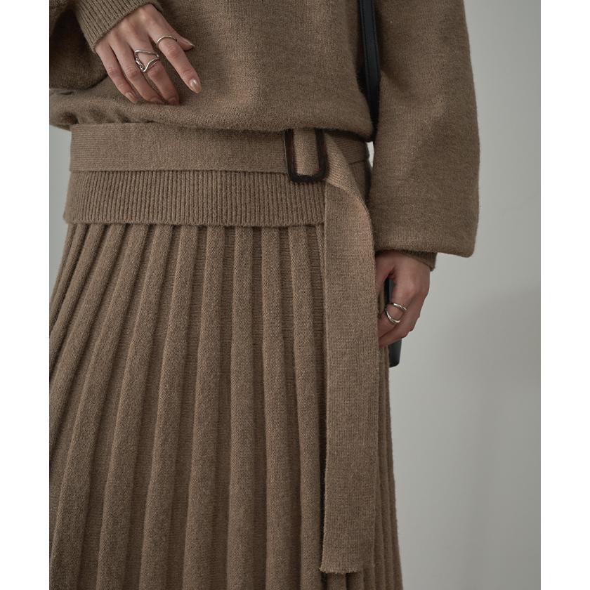 セットアップ ニット 3点セット レディース  スカート プリーツスカート リブ  長袖 | HUG.U | 21