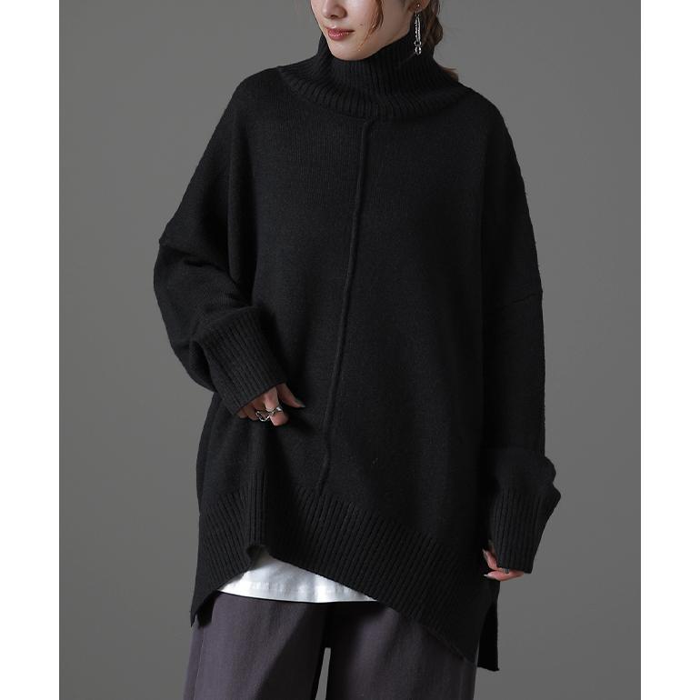 ニット レディース  タートルネック トップス ハイネック セーター ウール タートル 長袖2 | HUG.U | 09