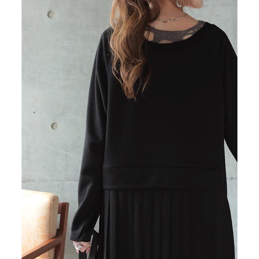 ロングワンピース プリーツ ワンピース レディース ロング 長袖 ワンピ Aライン | HUG.U | 18