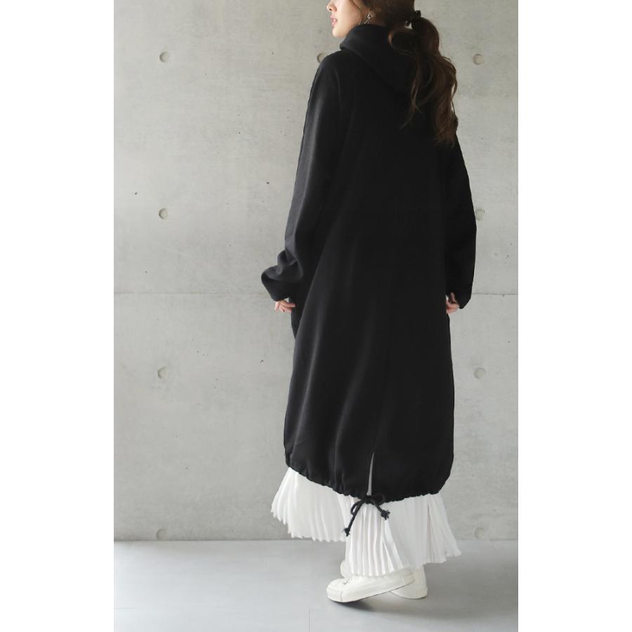 ワンピース 黒 長袖 パーカーワンピース レディース 裏起毛 パーカー ロングパーカー ロングワンピース | HUG.U | 08