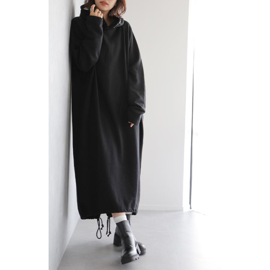 パーカーワンピース レディース ロングワンピース スウェット ロングパーカー | HUG.U | 10