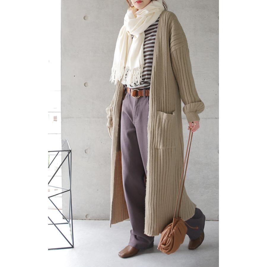 カーディガン ロング丈 ニットカーディガン ロング ロングカーディガン ニット ロングニット レディース | HUG.U | 16