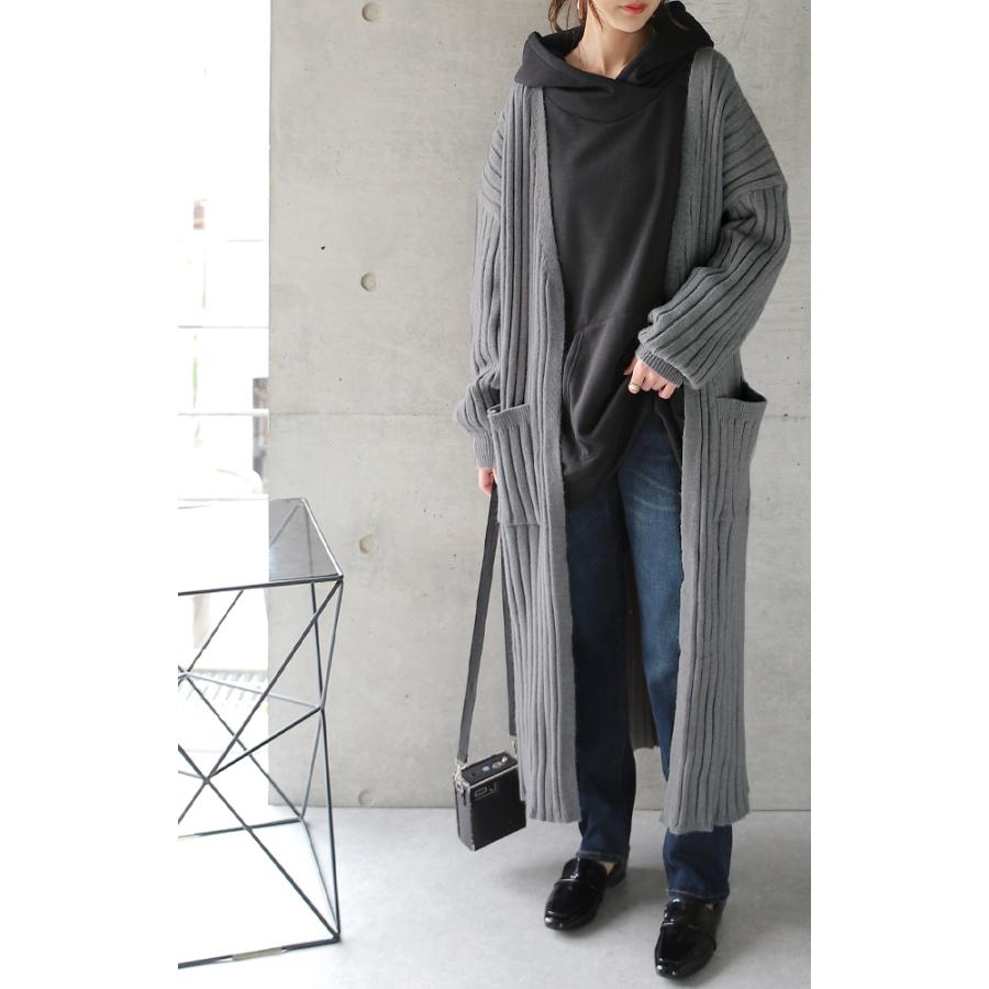 HYKE - HYKE 15AW ニット ロングカーディガン グレー HYKE - HYKE 15AW ニット ロングカーディガン グレーの通販 by