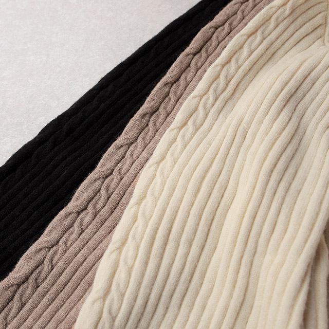 ニット レディース トップス リブニット 長袖 ケーブルニット ゆったり 無地 シンプル | HUG.U | 16