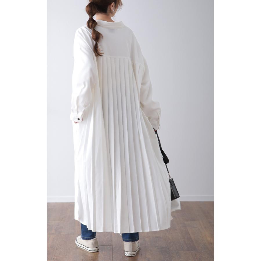 ワンピース レディース シャツワンピース 長袖 ロング プリーツ ロングワンピース Y592 Hug U ハグユー 通販 Yahoo ショッピング