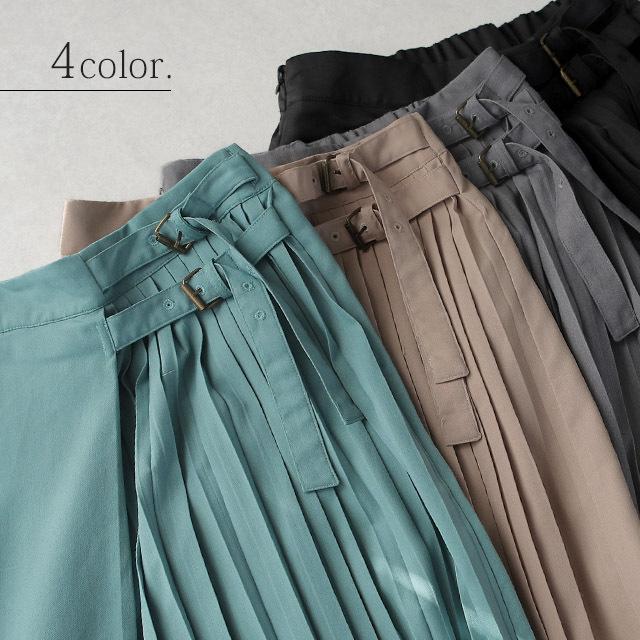 レディース ロングスカート ロング マキシ マキシスカート プリーツ  