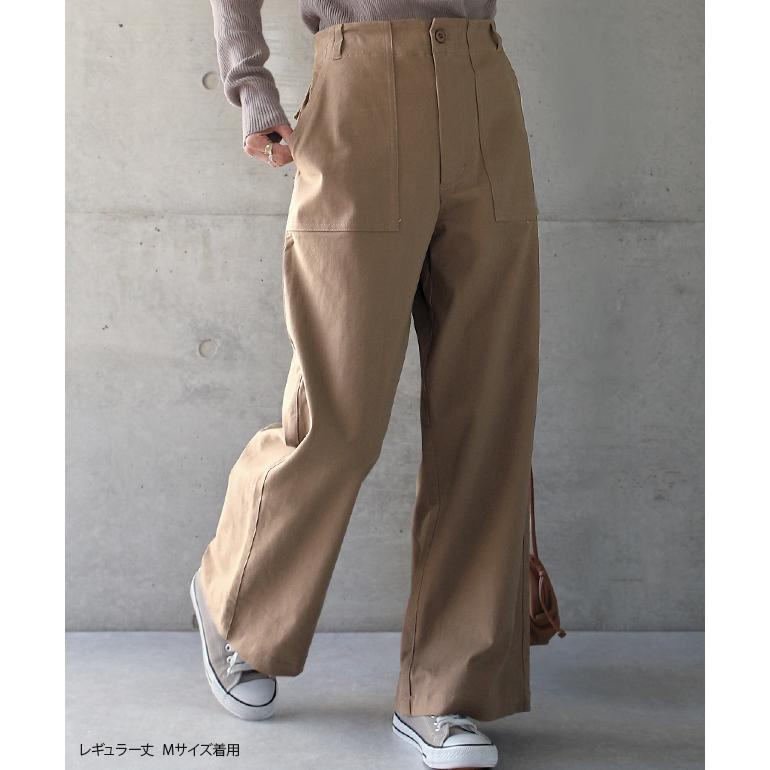 パンツ レディース  ボトムス ベイカーパンツ チノパン ワイドパンツ ワークパンツ | HUG.U | 04