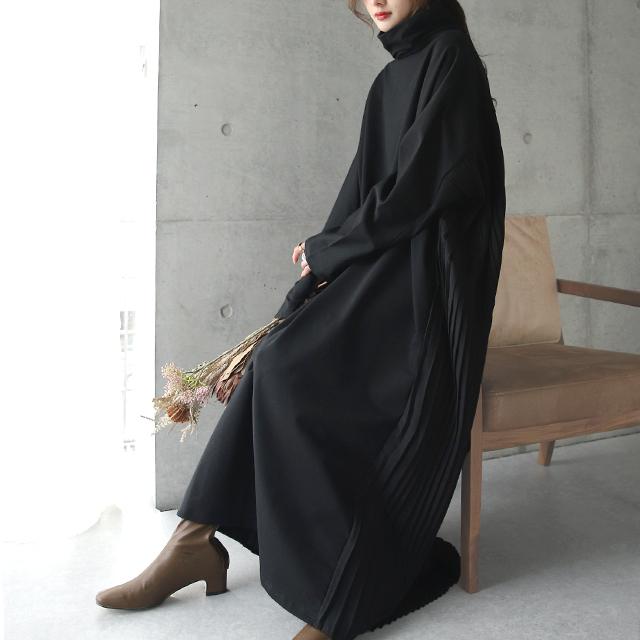 ワンピース レディース ロングワンピース プリーツ 長袖 バックプリーツ | HUG.U | 19