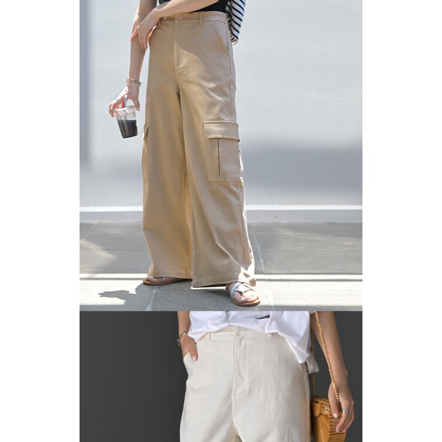 パンツ レディース ワイドパンツ チノパン ベイカーパンツ カーゴパンツ ワークパンツ ワイドパンツルック | HUG.U | 21