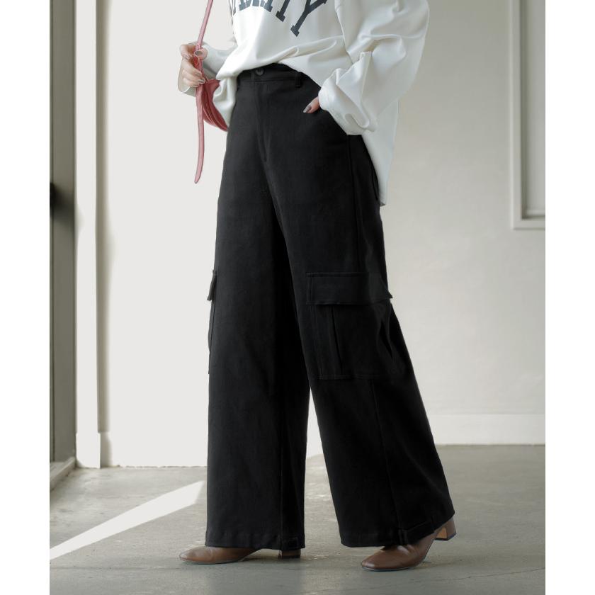 パンツ レディース ワイドパンツ チノパン ベイカーパンツ カーゴパンツ ワークパンツ ワイドパンツルック | HUG.U | 08