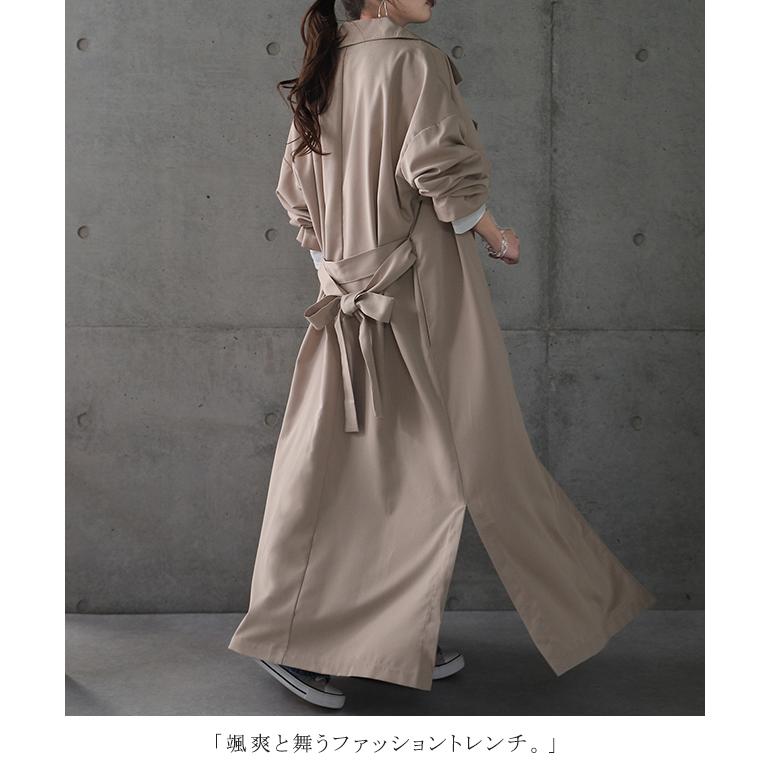 トレンチコート レディース コート 送料無料 アウター ロング ロングコート 大きいサイズ 黒 | HUG.U | 13