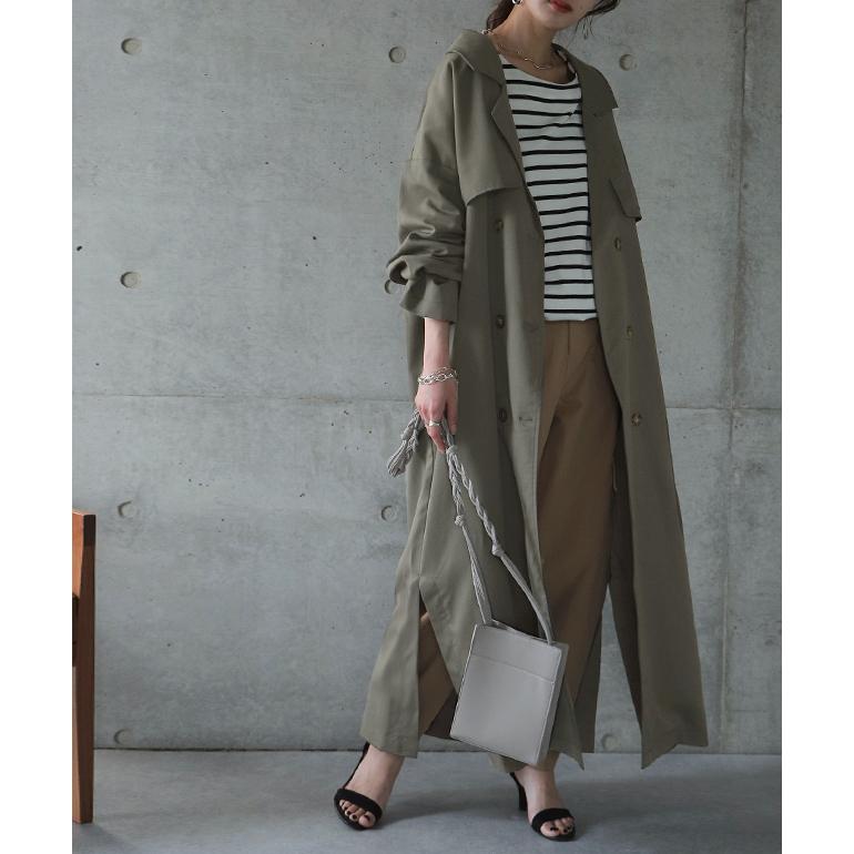 トレンチコート レディース コート 送料無料 アウター ロング ロングコート 大きいサイズ 黒 | HUG.U | 14