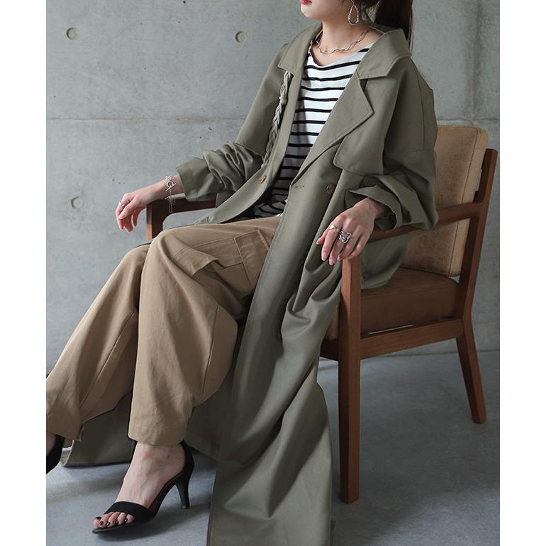 トレンチコート レディース コート 送料無料 アウター ロング ロングコート 大きいサイズ 黒 | HUG.U | 16