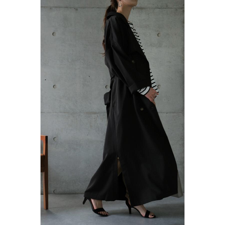 トレンチコート レディース コート 送料無料 アウター ロング ロングコート 大きいサイズ 黒 | HUG.U | 07