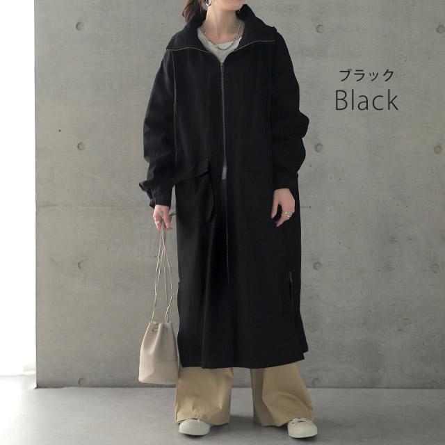 アウター ミリタリー レディース ロングコート モッズコート ロング 大きいサイズ 体型カバー 無地 シンプル 羽織 スプリングコート | HUG.U | 17