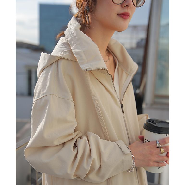 アウター ミリタリー レディース ロングコート モッズコート ロング 大きいサイズ 体型カバー 無地 シンプル 羽織 スプリングコート | HUG.U | 10