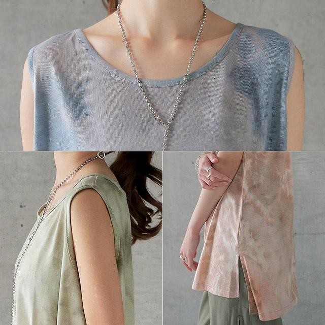 タンクトップ  レディース タイダイ柄 ノースリーブ レイヤード インナー | HUG.U | 23