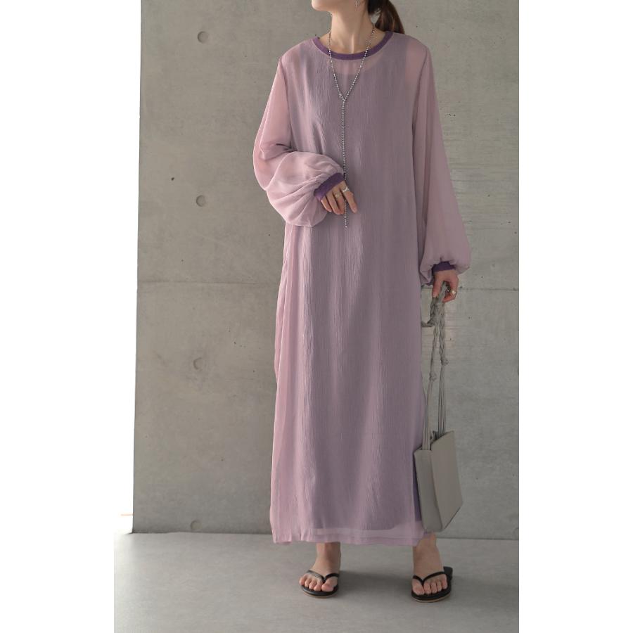 ワンピース セット 2点セット レディース ロングワンピース マキシワンピース シアー ロング | HUG.U | 13