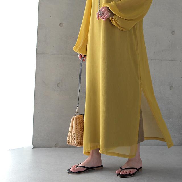 ワンピース セット 2点セット レディース ロングワンピース マキシワンピース シアー ロング | HUG.U | 21