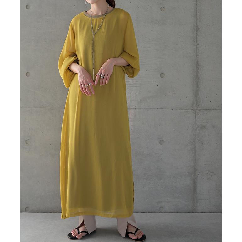 ワンピース セット 2点セット レディース ロングワンピース マキシワンピース シアー ロング | HUG.U | 08