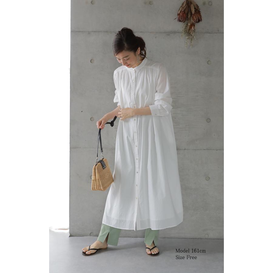【TODAYFUL】バンドカラー ロングシャツワンピース アイボリー　M バンドカラーシャツワンピース（マキシ・ロングワンピース