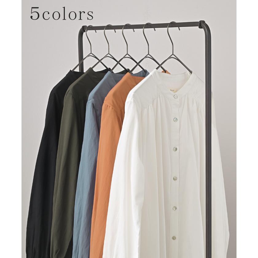 ワンピース シャツ シャツワンピース ノーカラ― シャツワンピ レディース ロング ロングワンピース Aライン ワンピ ロングシャツ ロングワンピ 半袖 長袖 | HUG.U | 13