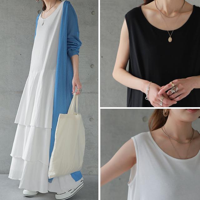 ワンピース ロング レディース ロングワンピース ぺチワンピ ロングワンピ ペチコート ティアード | HUG.U | 15