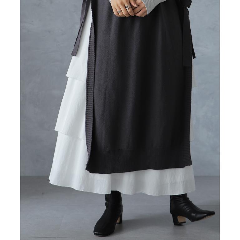 ワンピース ロング レディース ロングワンピース ぺチワンピ ロングワンピ ペチコート ティアード