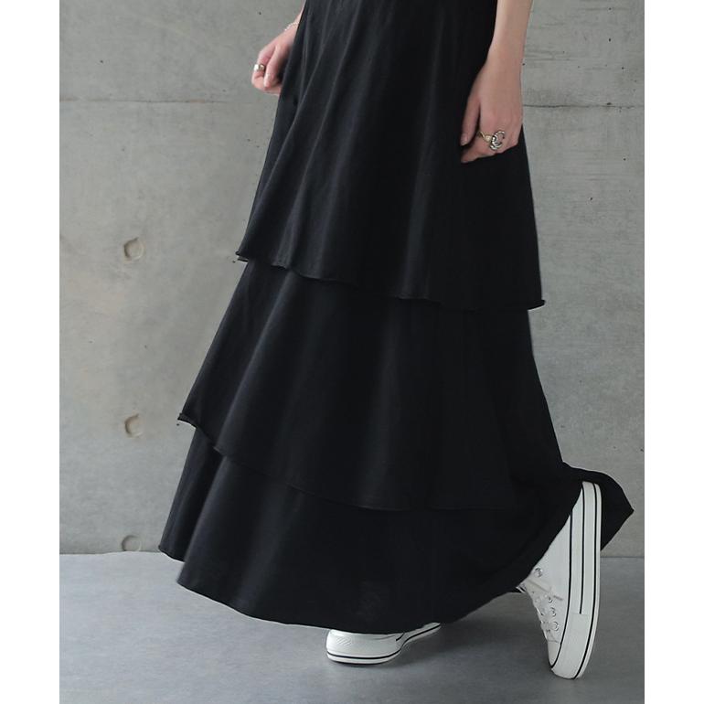 ワンピース ロング レディース ロングワンピース ぺチワンピ ロングワンピ ペチコート ティアード