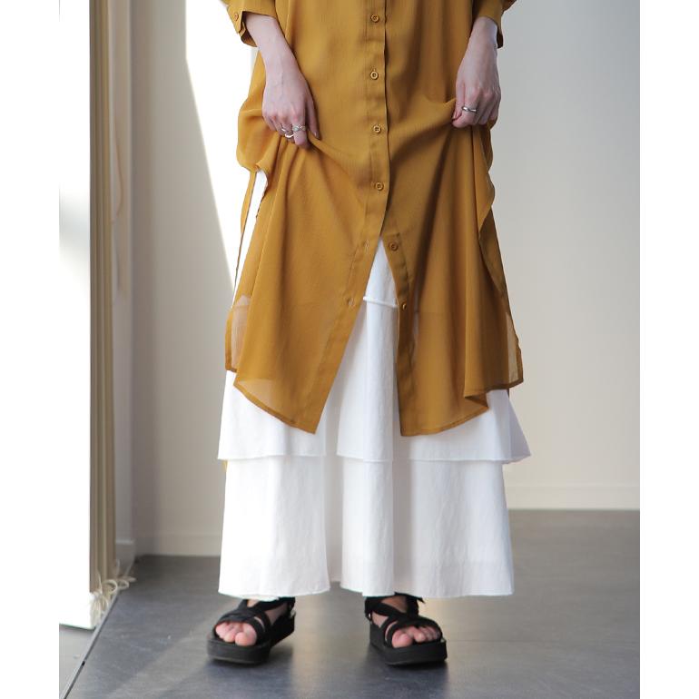 ワンピース ロング レディース ロングワンピース ぺチワンピ ロングワンピ ペチコート ティアード | HUG.U | 18