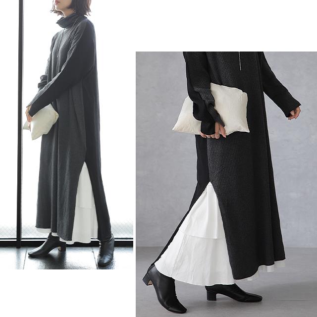 ワンピース ロング レディース ロングワンピース ぺチワンピ ロングワンピ ペチコート ティアード