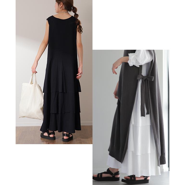 ワンピース ロング レディース ロングワンピース ぺチワンピ ロングワンピ ペチコート ティアード | HUG.U | 19