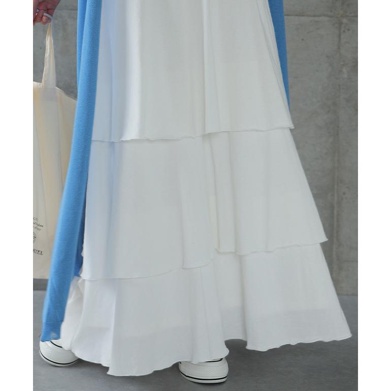 ワンピース ロング レディース ロングワンピース ぺチワンピ ロングワンピ ペチコート ティアード | HUG.U | 20