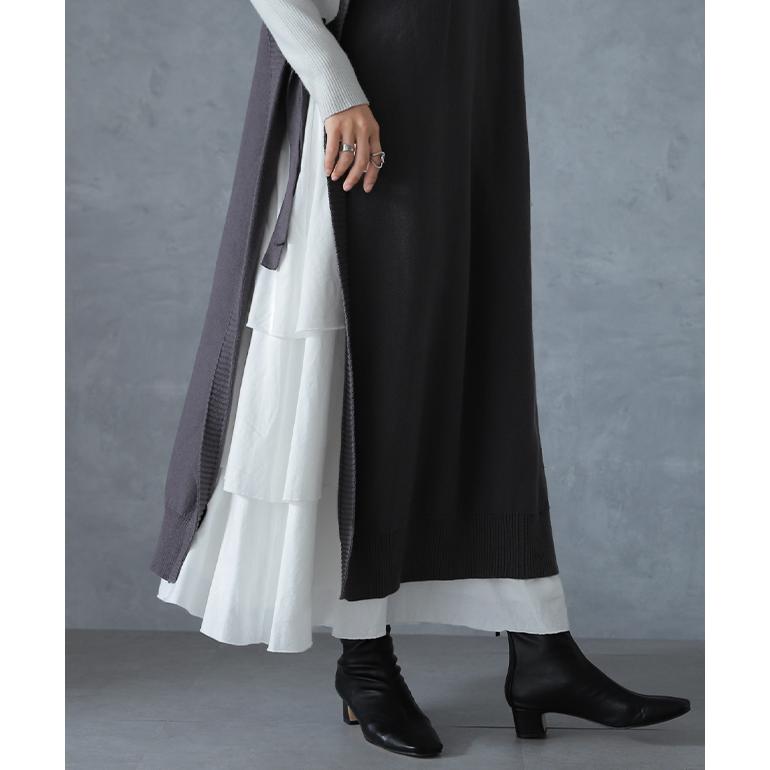 ワンピース ロング レディース ロングワンピース ぺチワンピ ロングワンピ ペチコート ティアード | HUG.U | 06