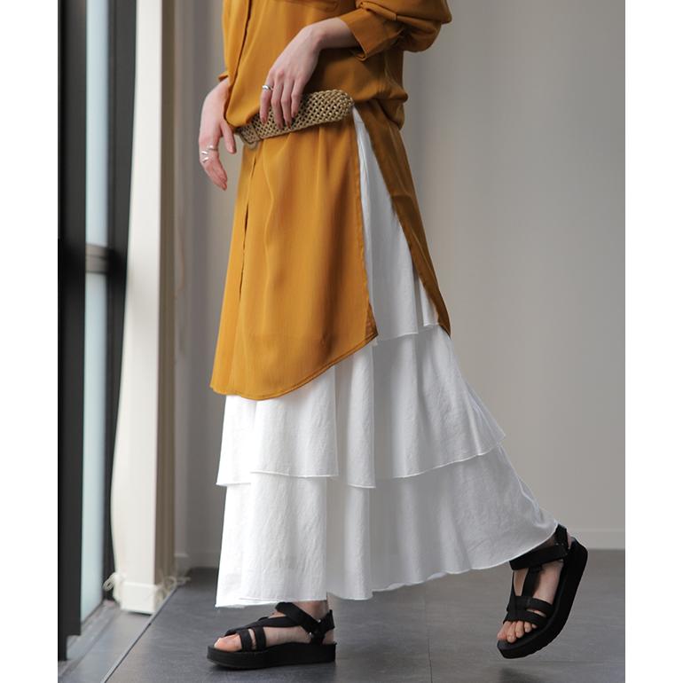 ワンピース ロング レディース ロングワンピース ぺチワンピ ロングワンピ ペチコート ティアード | HUG.U | 06