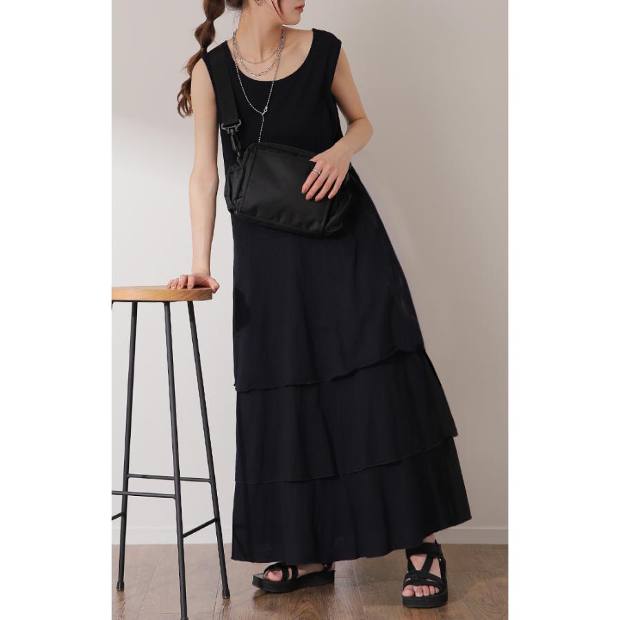 ワンピース ロング レディース ロングワンピース ぺチワンピ ロングワンピ ペチコート ティアード | HUG.U | 08