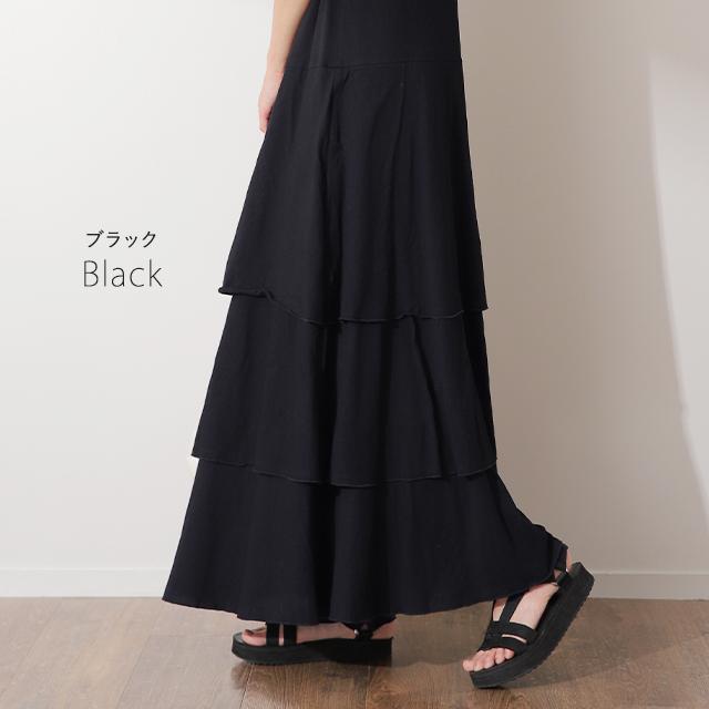 ワンピース ロング レディース ロングワンピース ぺチワンピ ロングワンピ ペチコート ティアード | HUG.U | 10
