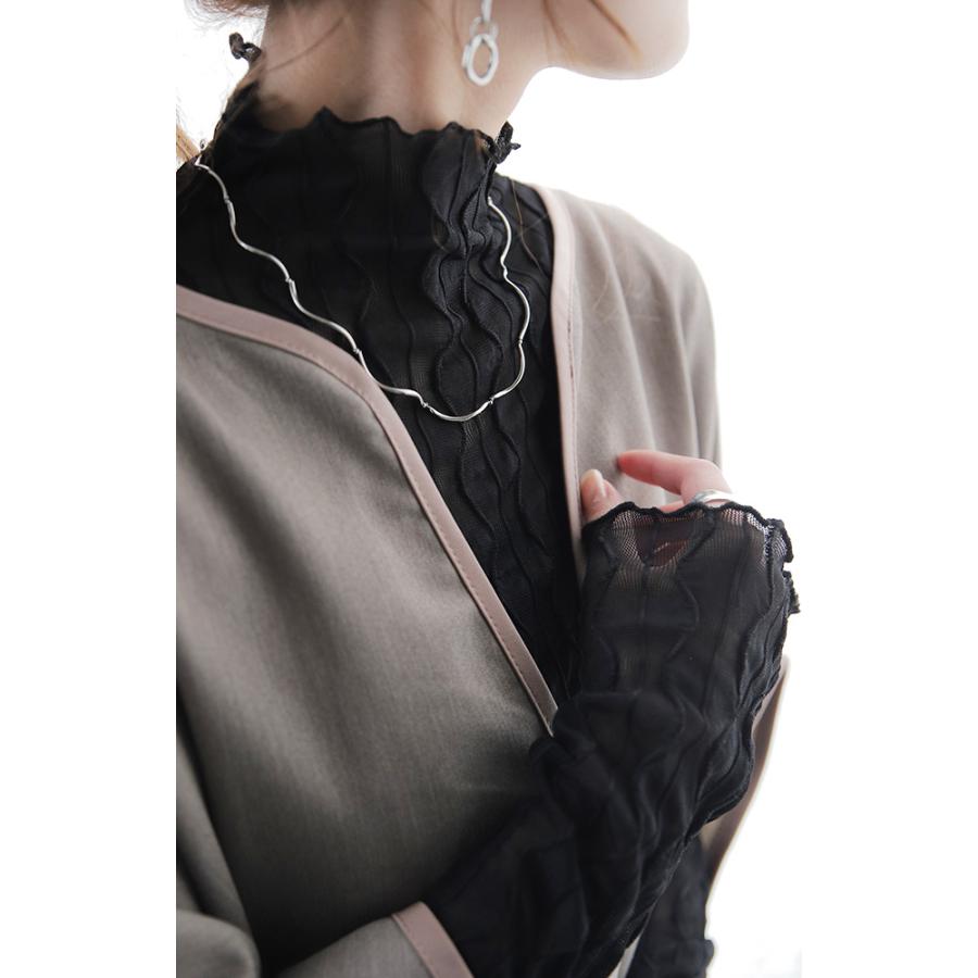 トップス レディース レース レイヤード 重ね着 インナー シアー 透け ブラウス | HUG.U | 14