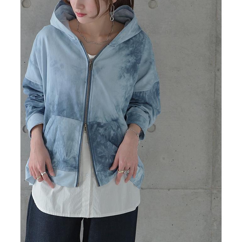 パーカー レディース フーディー ジップアップ 羽織 アウター ライトアウター トップス ダブルジップ スウェット 長袖 大きいサイズ | HUG.U | 09