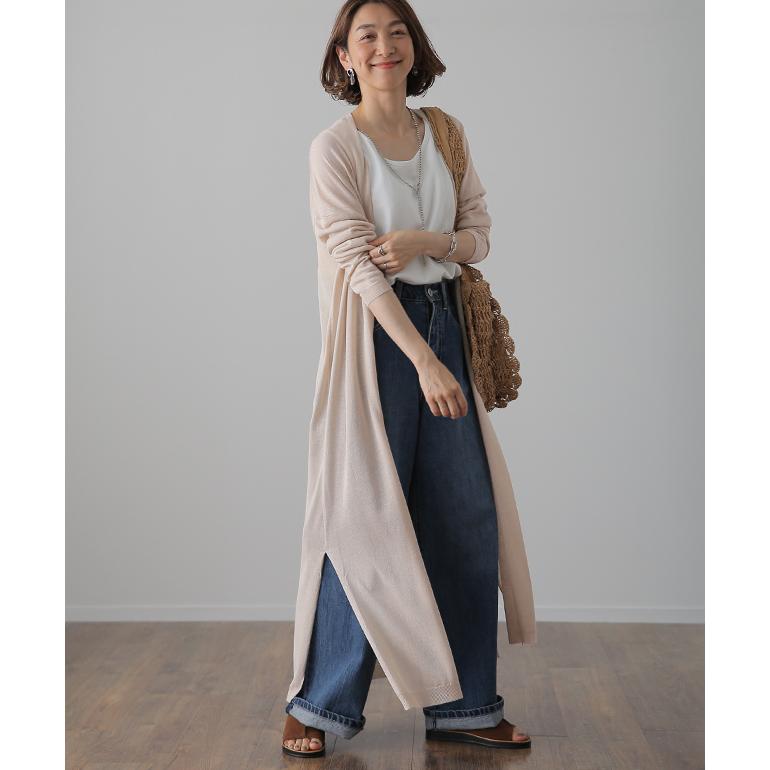 上品-カーディガン レディース シアー ロング ロングカーディガン