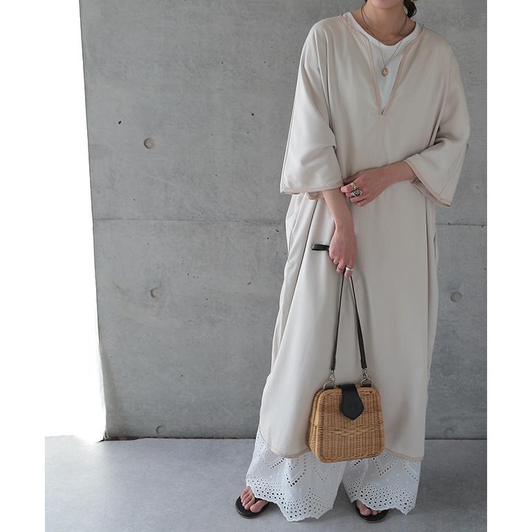 ワンピース レディース 長袖 ワンピ ロング ドルマン ロングワンピース パイピング | HUG.U | 08