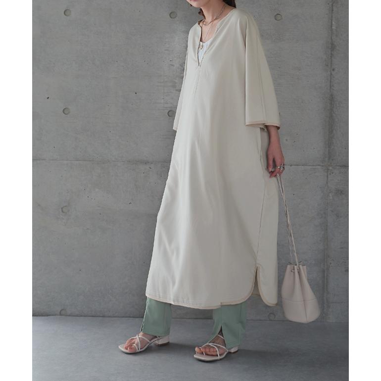 ワンピース レディース 長袖 ワンピ ロング ドルマン ロングワンピース パイピング | HUG.U | 12