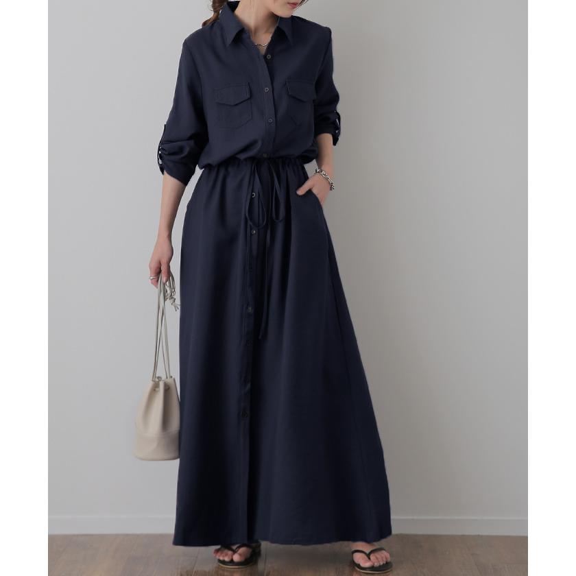 ワンピース レディース 長袖 ロングワンピース シャツワンピース マキシワンピース タイムセールSW | HUG.U | 19