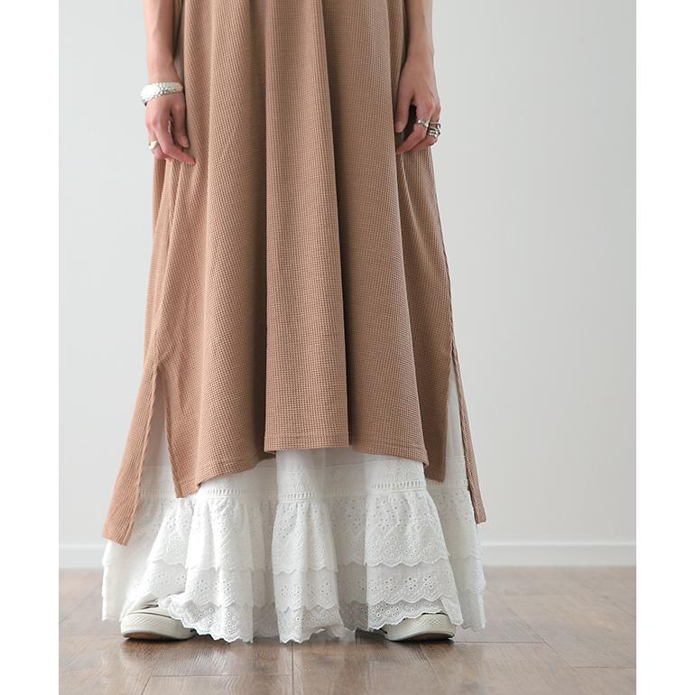 ペチコート ロング レディース スカート 綿 ぺチ レース フリル レイヤード ペチスカート ロングスカート | HUG.U | 06