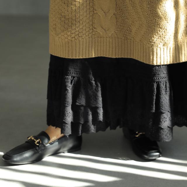 ペチコート ロング レディース スカート 綿 ぺチ レース フリル レイヤード ペチスカート ロングスカート | HUG.U | 07