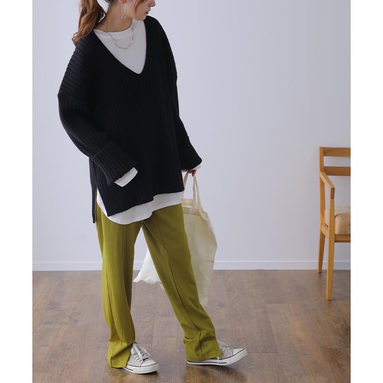 パンツ レディース ボトムス イージーパンツ ストレートパンツ ウエストゴム きれいめ シンプル ロング ジャージ | HUG.U | 20