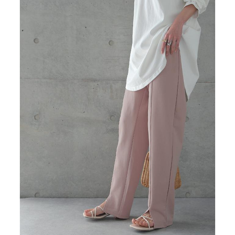 パンツ レディース ボトムス イージーパンツ ストレートパンツ ウエストゴム きれいめ シンプル ロング ジャージ | HUG.U | 14