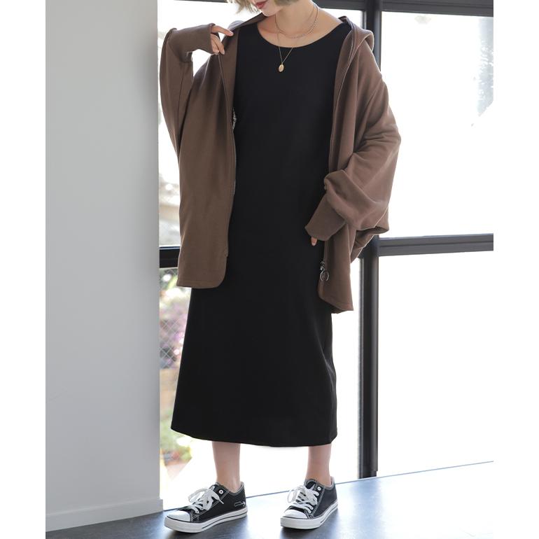 SALE ワンピース ロングワンピース ロング レディース リブ Uネック リブニット アウトレット | HUG.U | 18