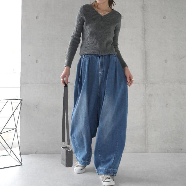 パンツ デニム レディース デニムパンツ 体型カバー ジーンズ ボーイフレンド | HUG.U | 17