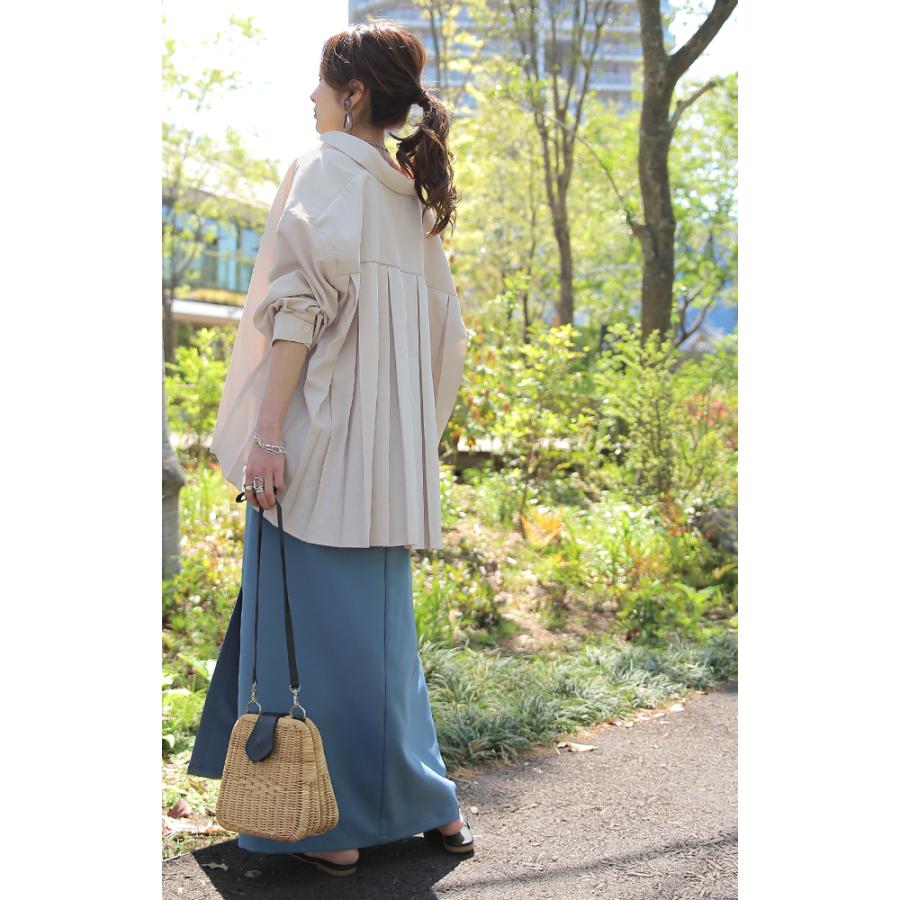 シャツ レディース  プリーツ チュニック 羽織 長袖 きれいめ 大きいサイズ | HUG.U | 19